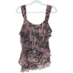 Y2K Paisley Top Large Vintage Whimsical Fairy Dark Romantic Asymmetrical